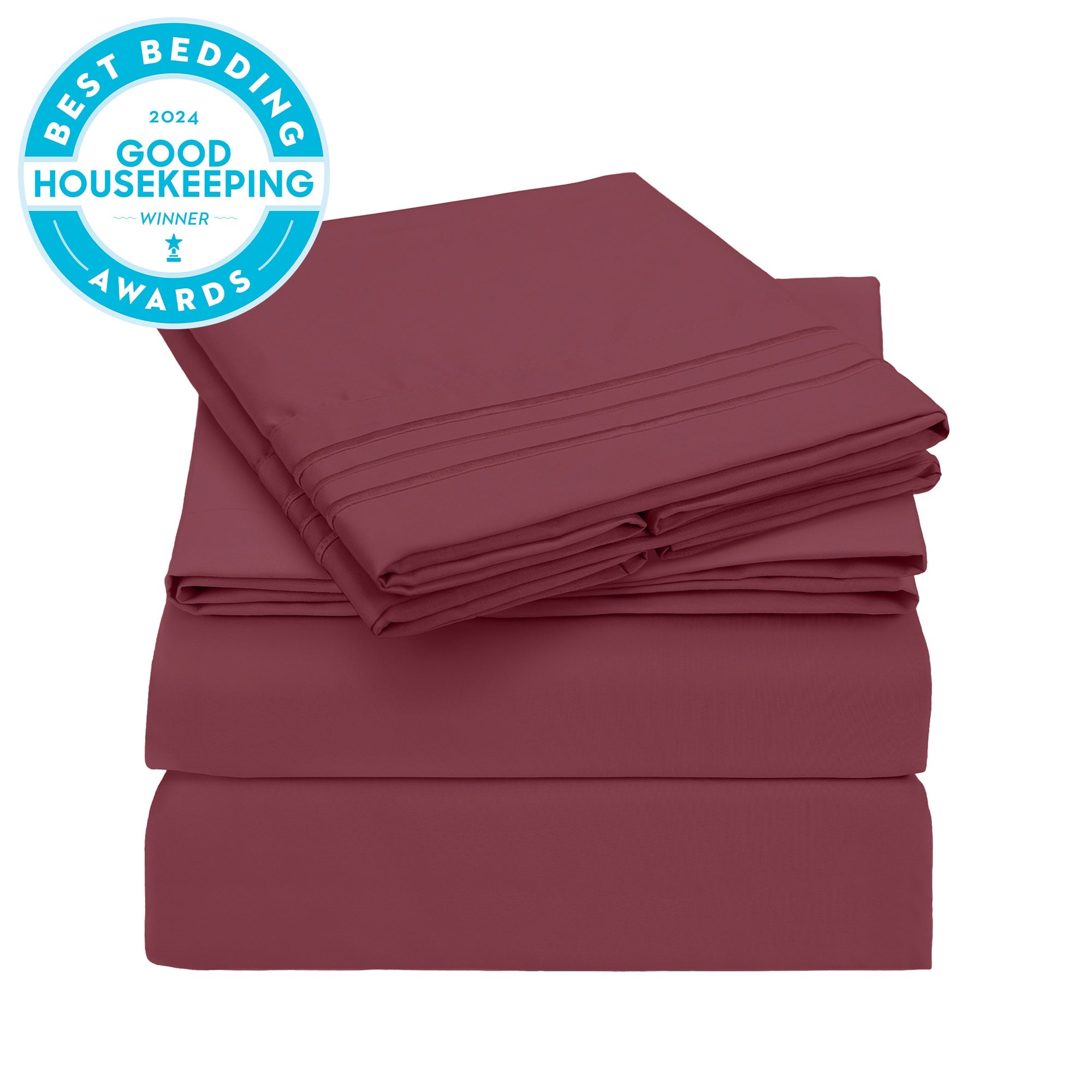 Iconic 4-Piece Microfiber Sheet Set (Fiery Reds)
