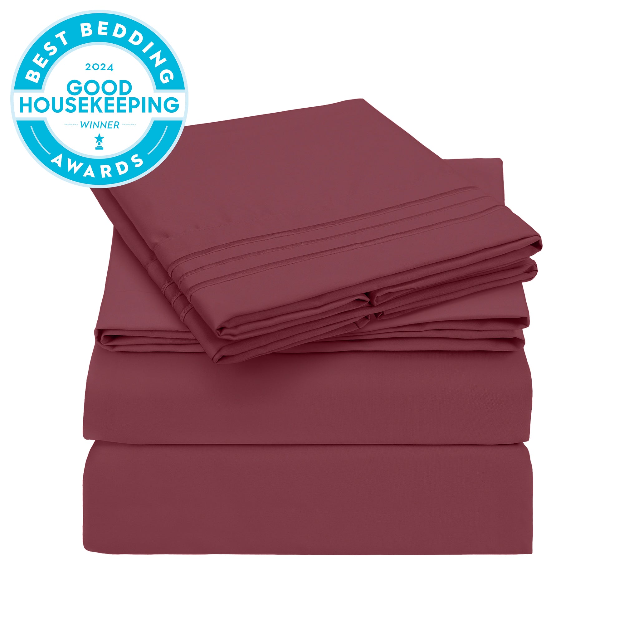 Iconic 4-Piece Microfiber Sheet Set (Fiery Reds)