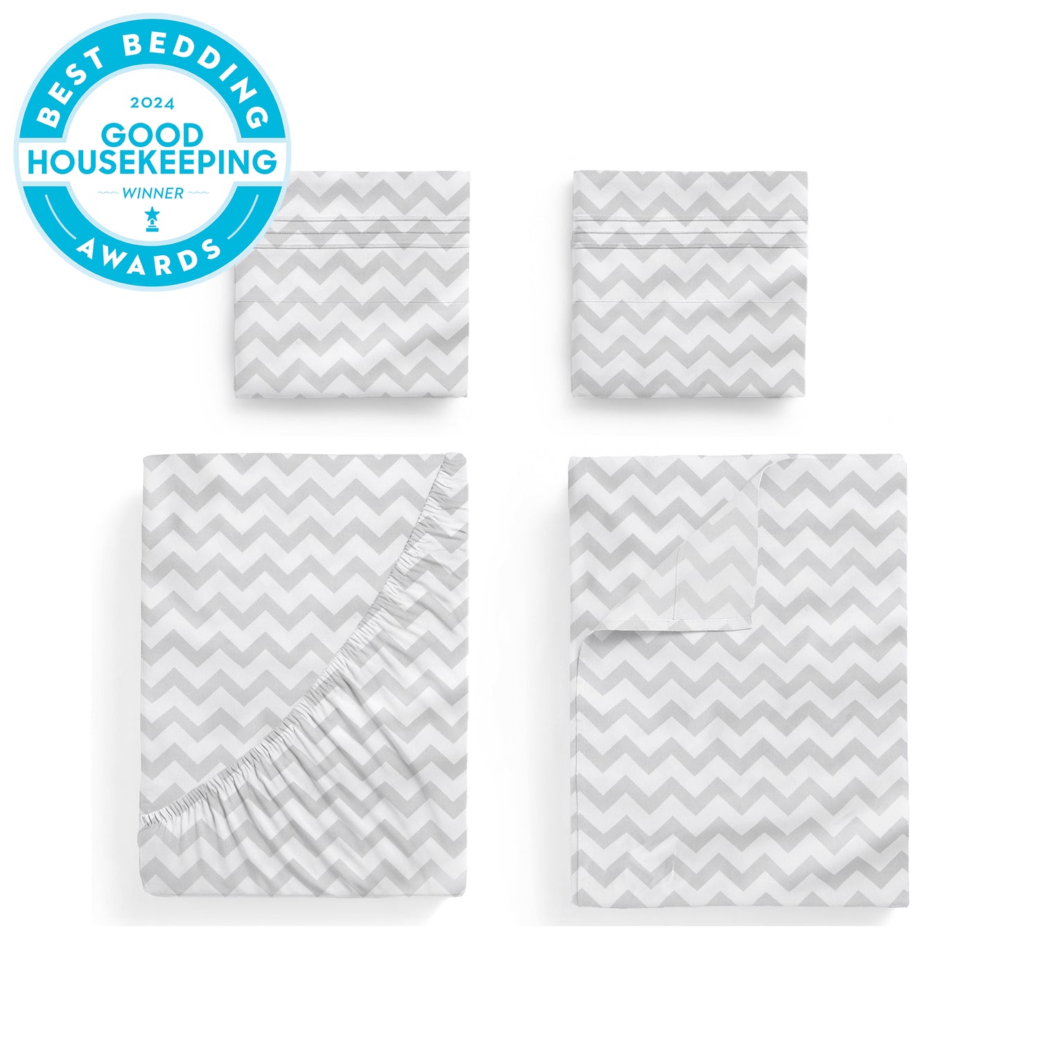 Iconic 4-Piece Extra-Deep Microfiber Sheet Set (Light Colors)