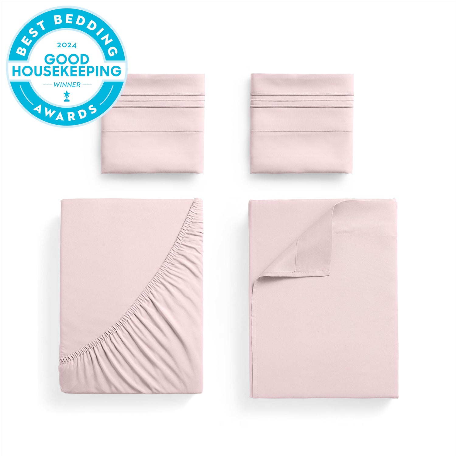 Iconic 4-Piece Extra-Deep Microfiber Sheet Set (Light Colors)