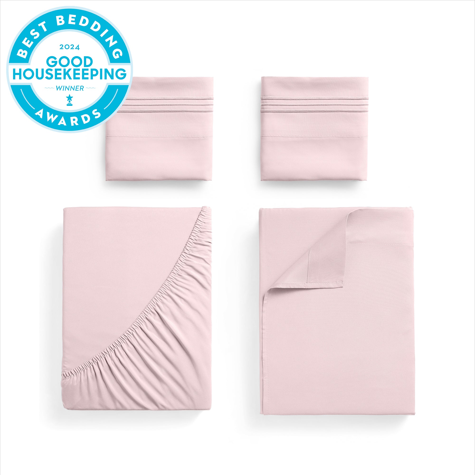 Iconic 4-Piece Extra-Deep Microfiber Sheet Set (Light Colors)