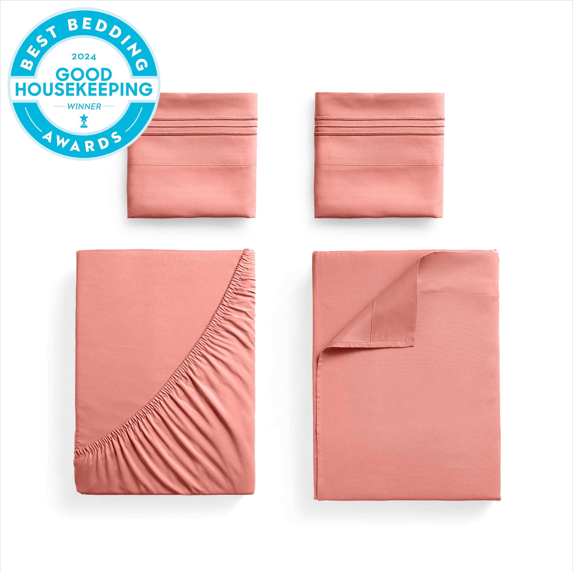 Iconic 4-Piece Extra-Deep Microfiber Sheet Set (Light Colors)