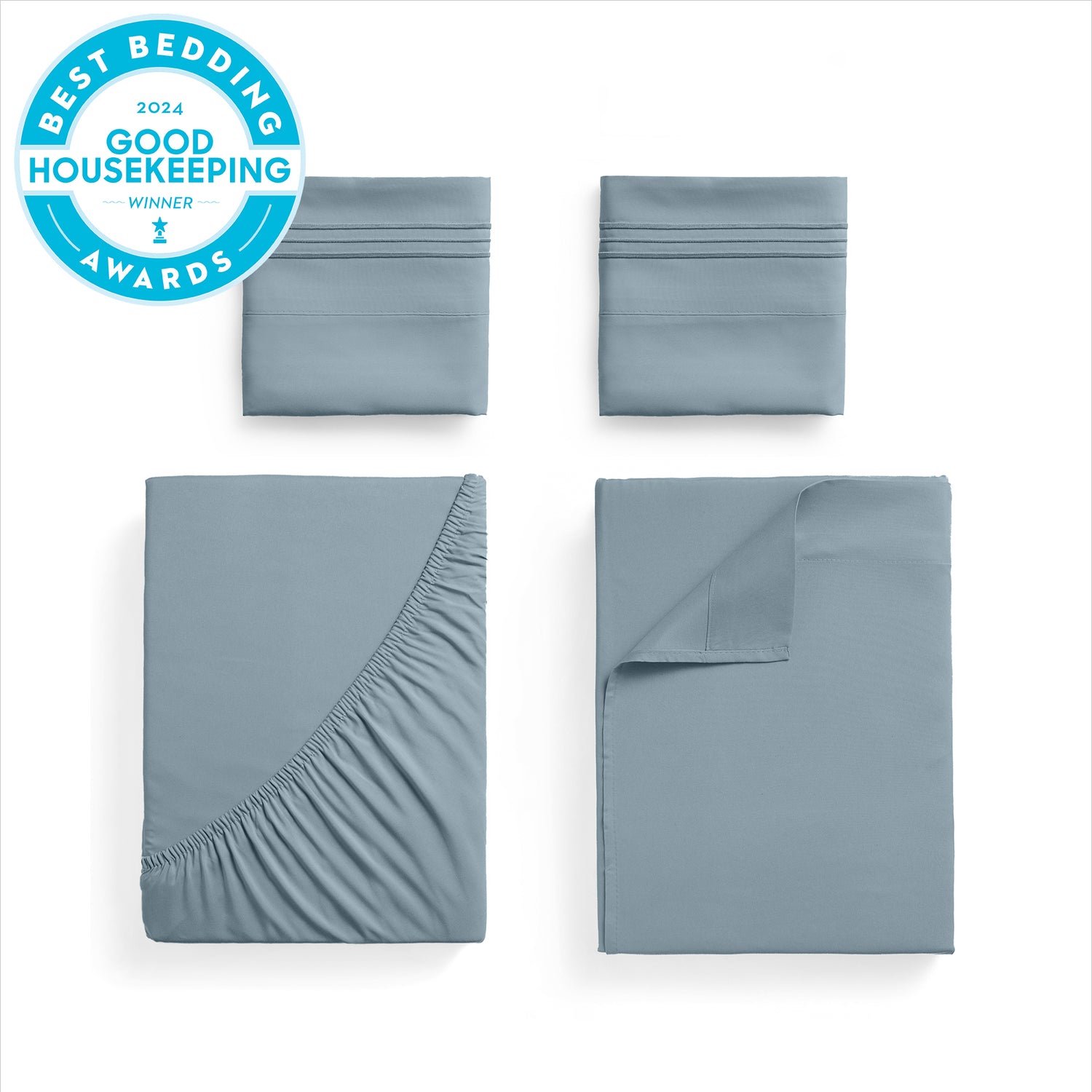 Iconic 4-Piece Extra-Deep Microfiber Sheet Set (Light Colors)