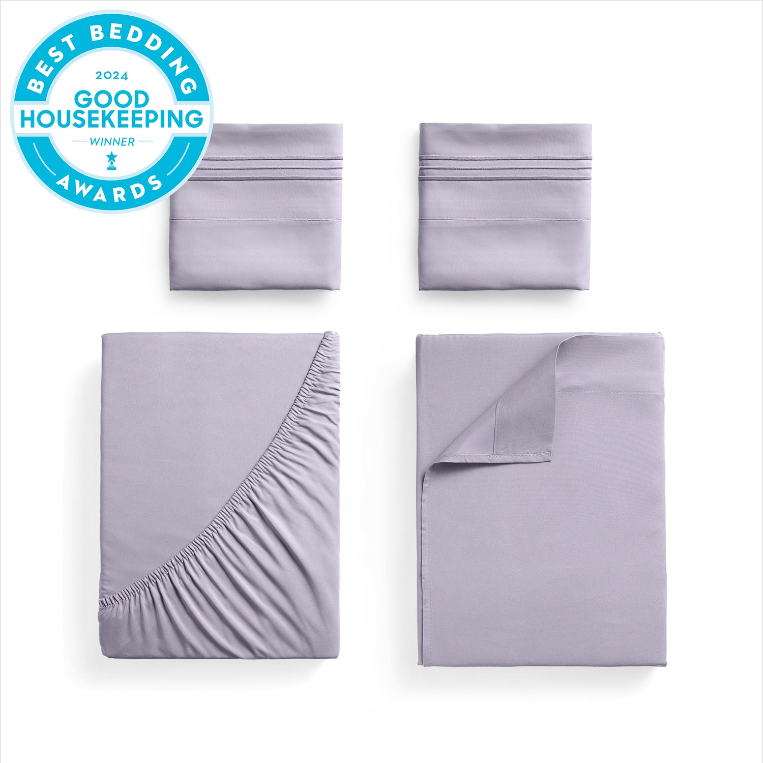 Iconic 4-Piece Extra-Deep Microfiber Sheet Set (Light Colors)