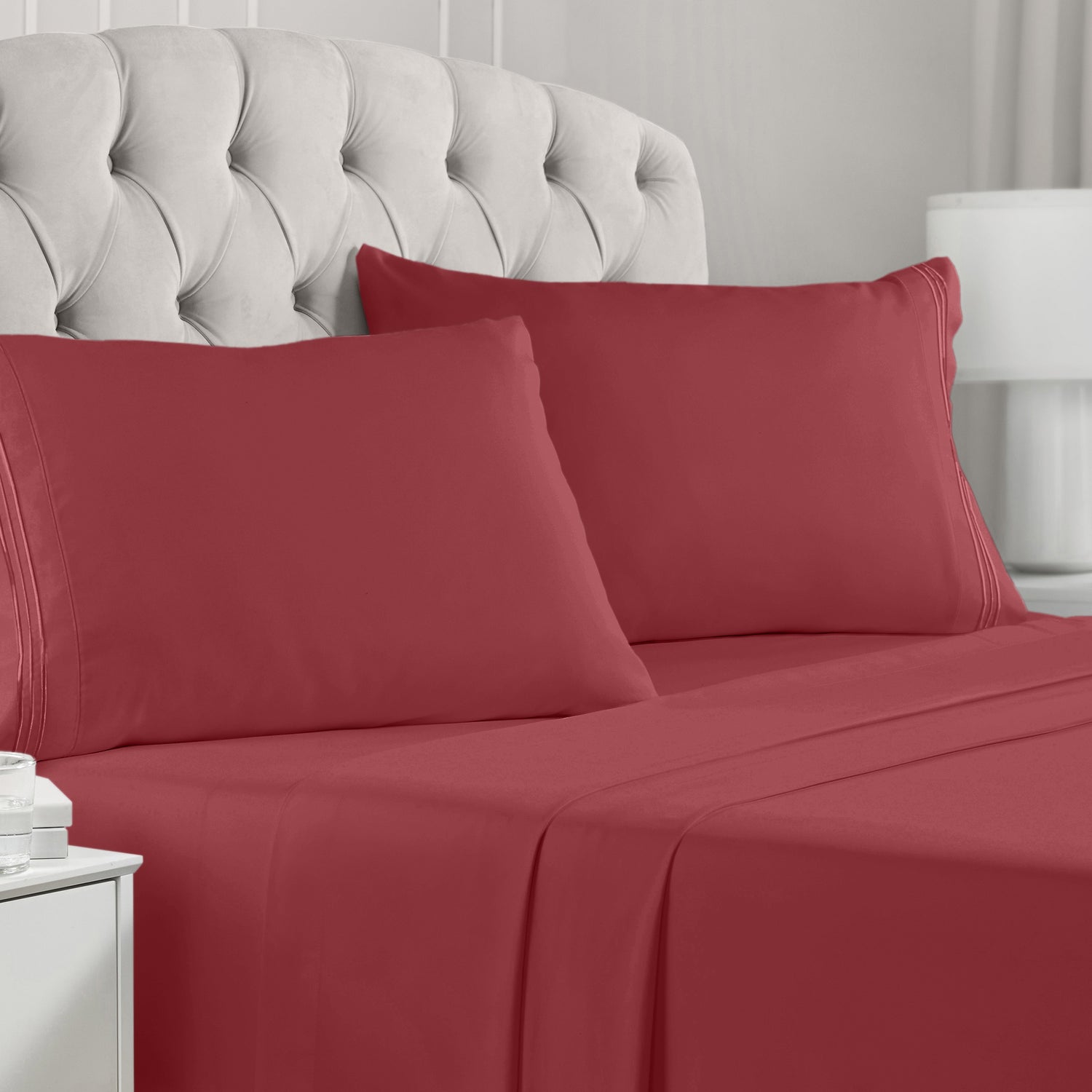 Iconic Collection Microfiber Sheet Set (Dark Colors), 4 Piece