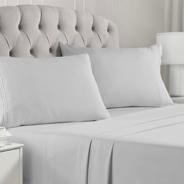 Premium Hotel Collection 6-Piece QUEEN Sheet Set - Light Gray