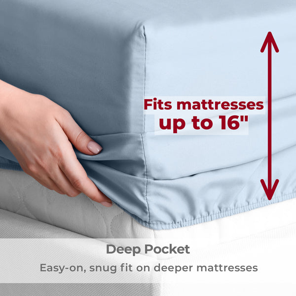 Extra Deep Twin Fitted Sheet - Hotel Luxury Single Fitted Sheet