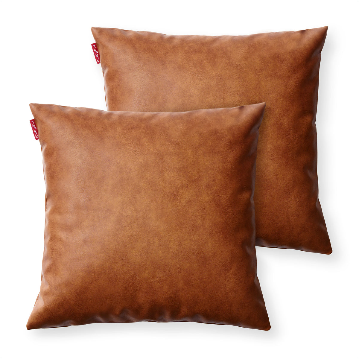 Faux Leather Throw Pillow Covers – Mellanni - Main Image