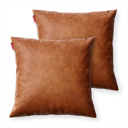 Faux Leather Throw Pillow Covers