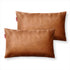 Faux Leather Throw Pillow Covers