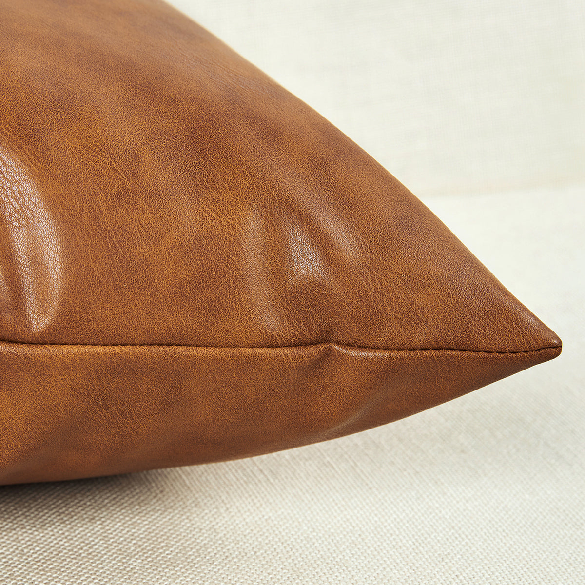 Faux Leather Throw Pillow Covers