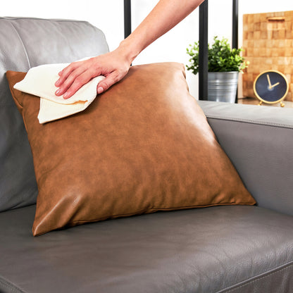 Faux Leather Throw Pillow Covers