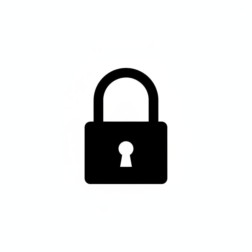 lock clipart icon black with white background