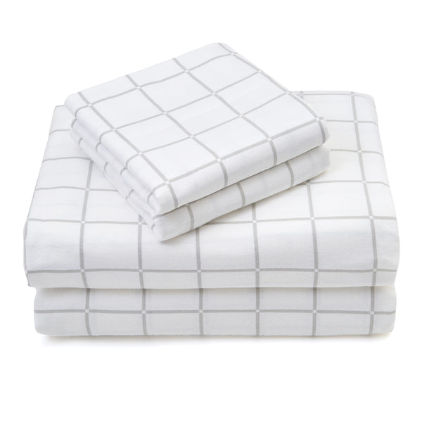 Flannel Cotton Sheet Set, Lightweight 160GSM