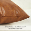 Faux Leather Throw Pillow Covers
