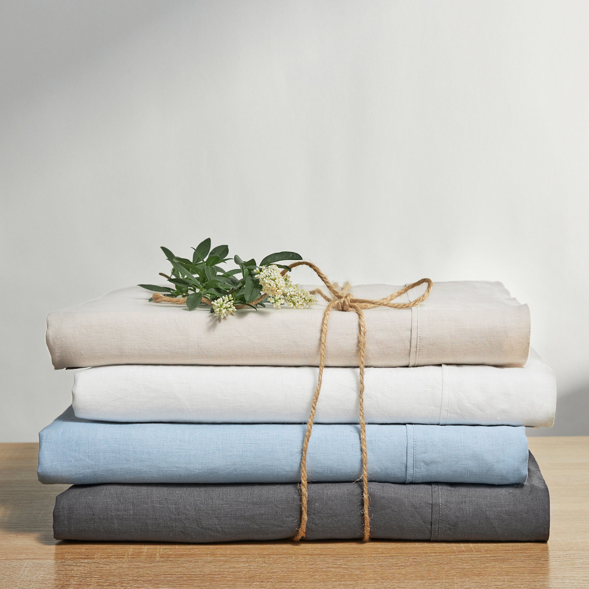 Mellanni 100% Flax Linen Bed Sheet Set - Sheet Set (King, Natural)