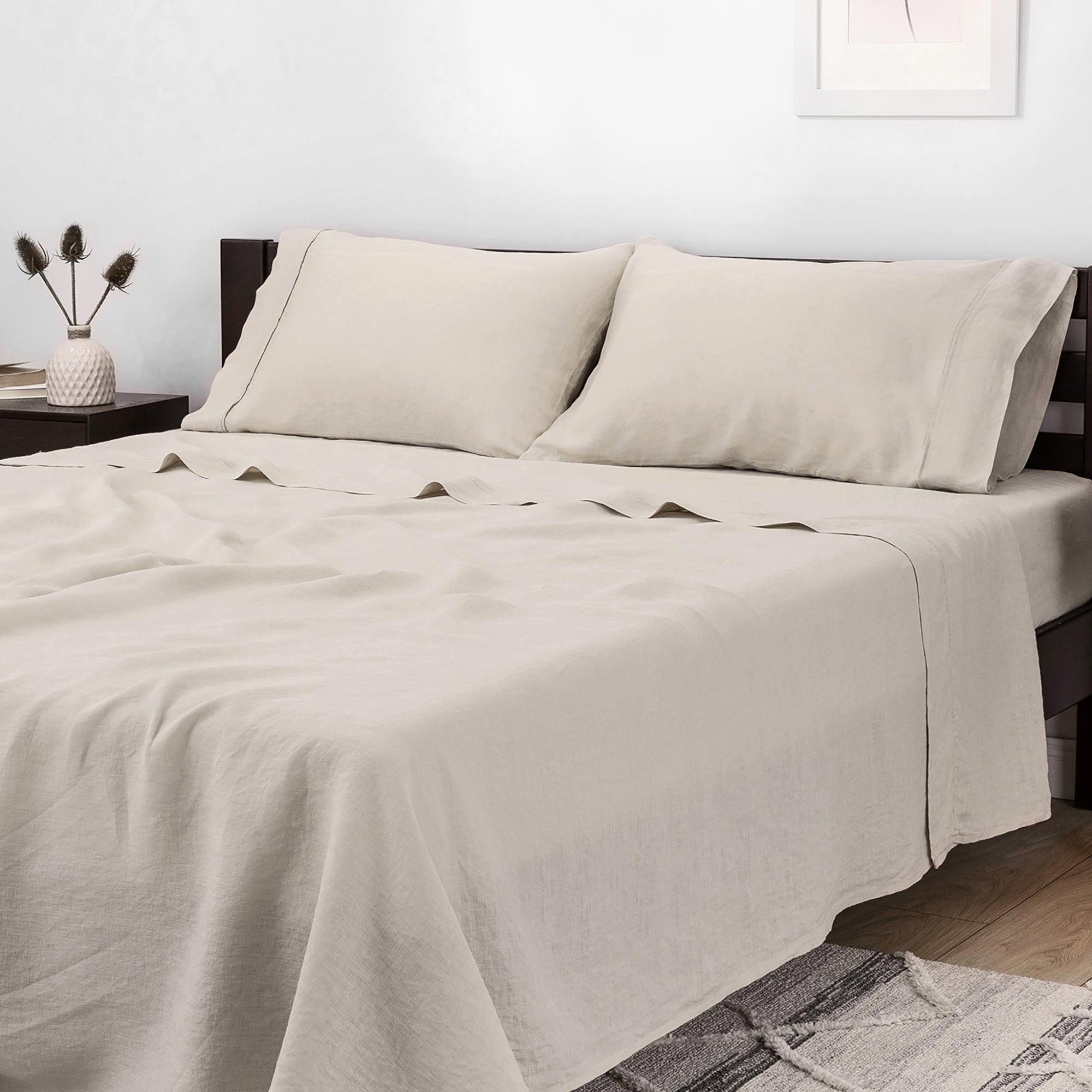 Linen Bed Sheet, Linen Bedding, Linen Flat Sheet, Linen Bed online Sheet, White Sheet