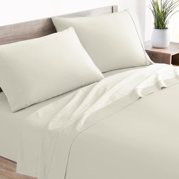 Mellanni 100% Cotton 400 Thread Count Bed Sheet Set - Sheet Set (Queen, Ivory)