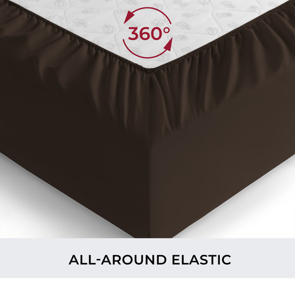 Iconic Collection Microfiber Fitted Sheet 21" Deep (Dark)