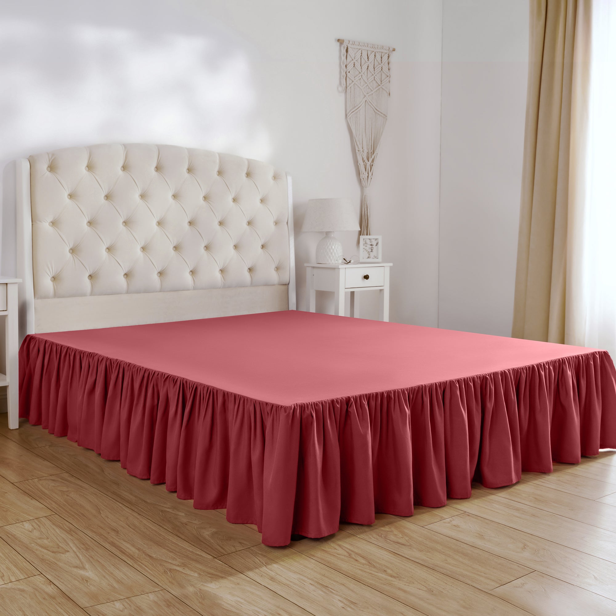 Burgundy bed skirt best sale