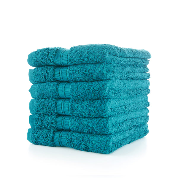 Hand Towels, 100% Terry Cotton, Pack of 6